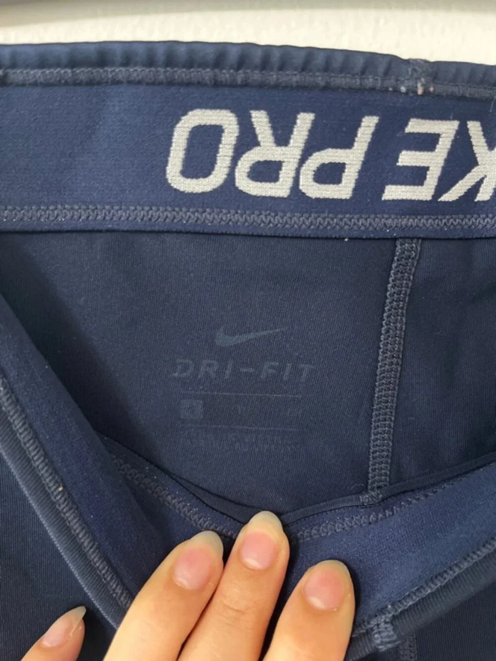 NIKE Pro Small Navy Midi Athletic Pants Blue Size S